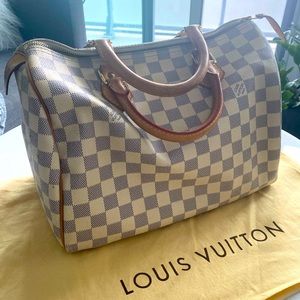 LOUIS VUITTON Speedy 30 in Damier Azur 100% AUTHENTIC